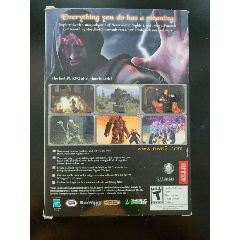 Neverwinter Nights 2 CD-ROM PC 2006 Forgotten Realms Obsidian Complete Gaming